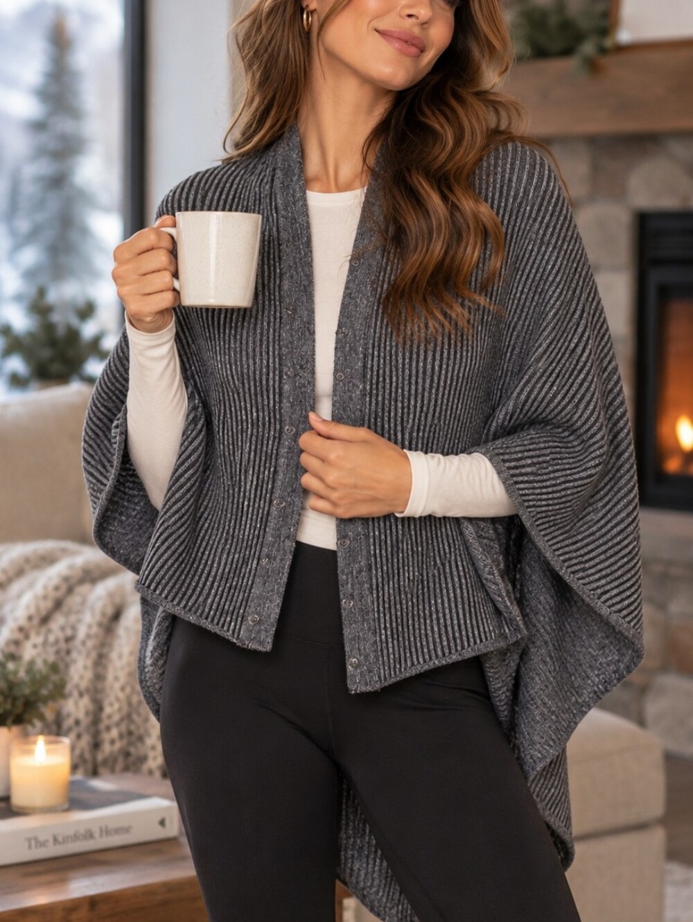 Lululemon Striped Open Front Wrap Sweater One Size